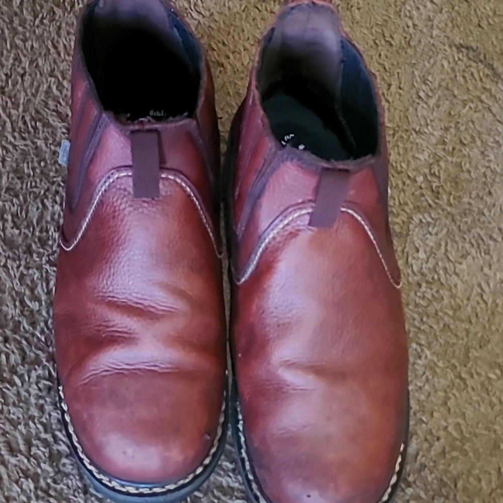Men's Brown 6" Slip-On Work Boot with CushGuard™ Internal Met Guard